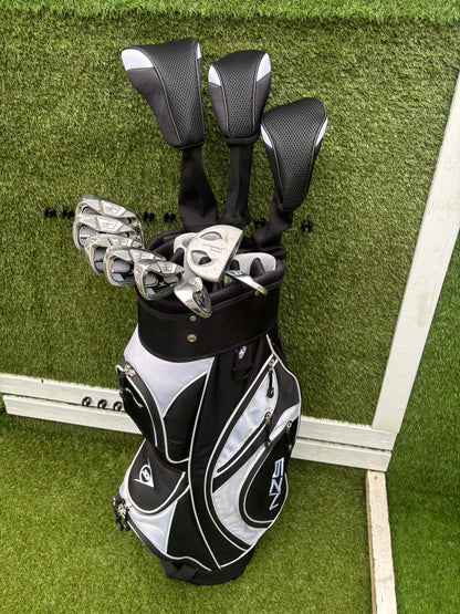 John Letters Swingmaster Irons + Dunlop Tour Woods + Hippo Putter + Dunlop Cart Bag – 11 Clubs