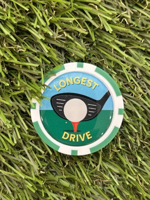 5 X Nearest the Pin  and 1 X Longest Drive - Winner Golf  Poker Chips
