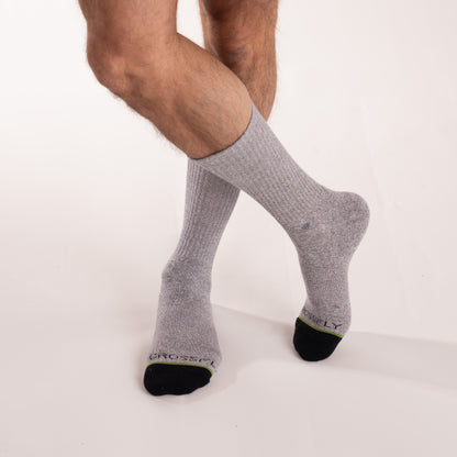 3-pack: Original Men's 12" Crew Socks - Grey Marle