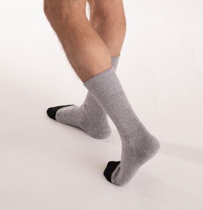 3-pack: Original Men's 12" Crew Socks - Grey Marle