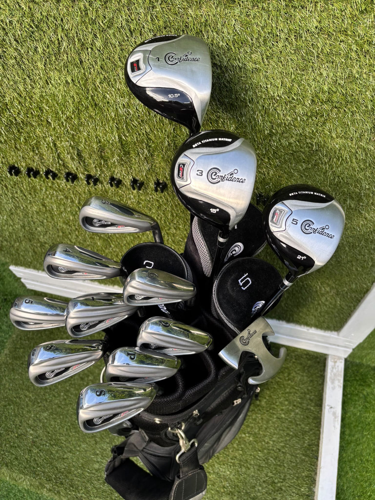 Confidence CG460 3–SW Irons, 10.5° Driver, 3 & 5 Woods, Putter & Matching Bag – Unused Condition