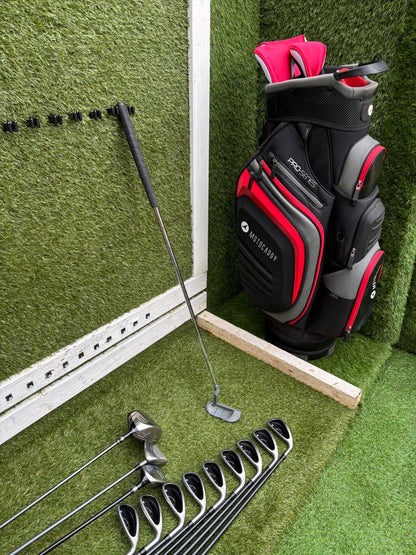 John Letters Trilogy T5 Graphite Iron Set + Woods & Motocaddy Bag