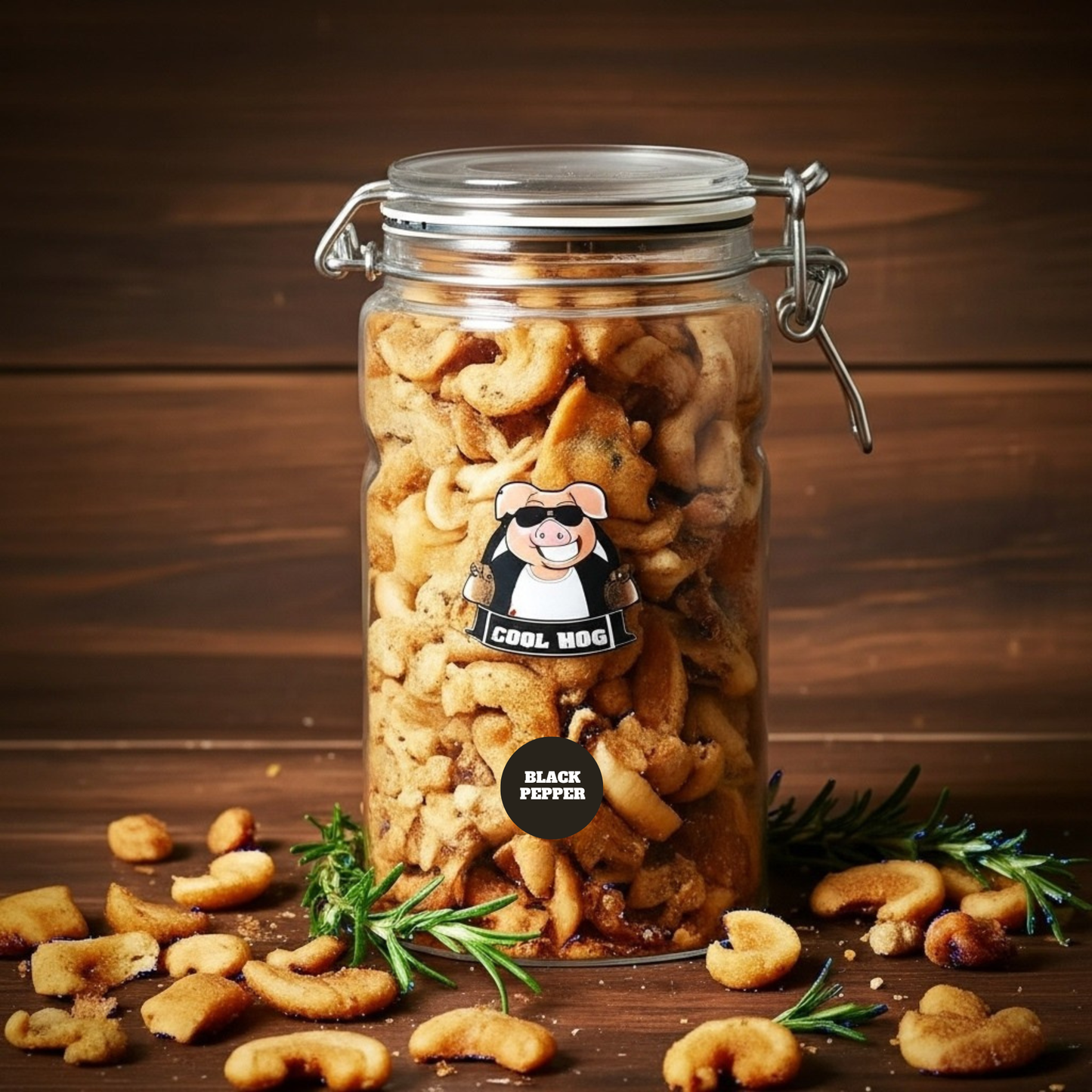 Salt & Cracked Black Pepper Flavour Pork Scratching Jar