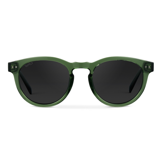 TATE Retro Round Unisex Sunglasses in Emerald Green by WMP Eyewear