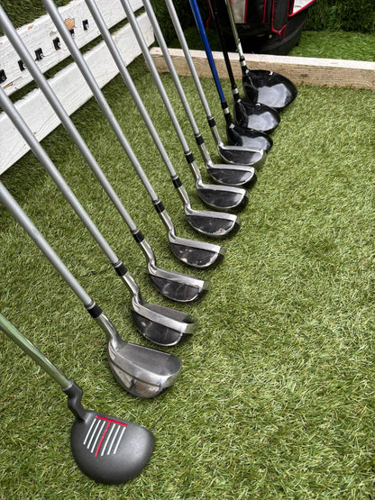 Slazenger Big Ezee Iron-Wood Golf Set V300 Driver Hybrid Stand Bag Free P&P