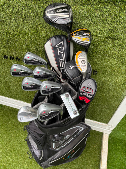Benross Delta X Irons, Delta Driver, Adams Idea Pro Hybrid, Mizuno M-Craft IV, Vokey SM6 & Greg Norman Cart Bag