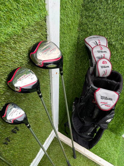 Wilson Deep Red Full Matching Golf Set (5–SW) with Titleist Stand Bag
