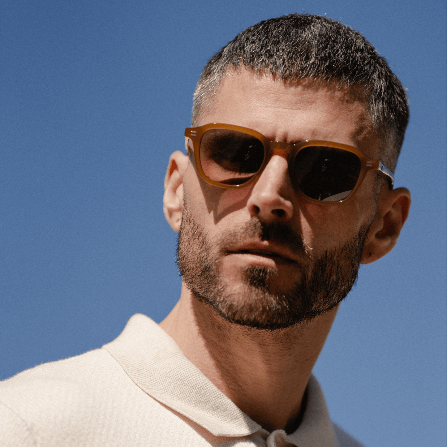 SILAS Polarized Square Sunglasses in Dune Brown by WMP Eyewear