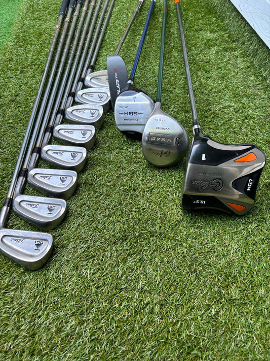 Titleist DCI Irons, Titleist DCI Sand Wedge, Confidence Woods & Inesis Stand Bag