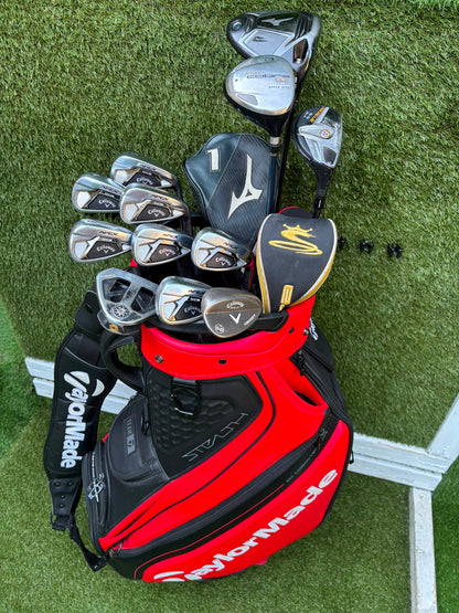 Callaway Apex DCB Irons, Mizuno Driver, Odyssey Lab Putter & TaylorMade Team Tour Cart Bag