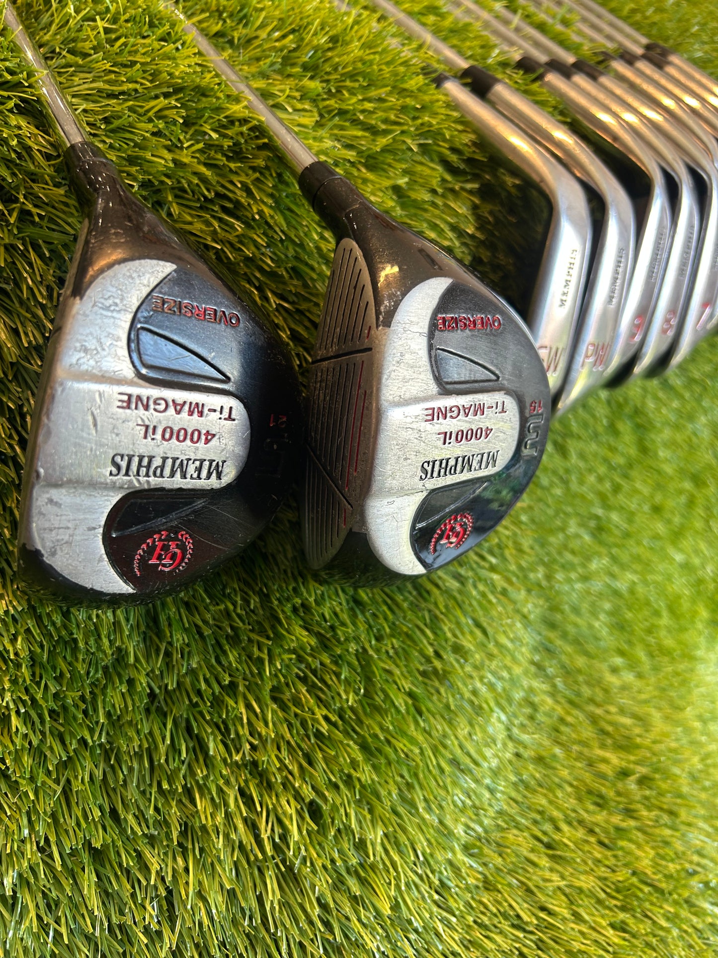 Memphis 4000iL Complete Golf Irons set 3-PW & SW + 3 wood & 5 Wood Oversize Heads Reg Flex RH