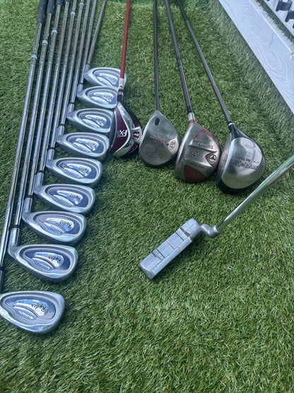 Ryder Z-40 Irons + Ben Sayers Power Pact Driver + Woods + RAM FXi Hybrid + Stowamate Bag (14 Clubs)