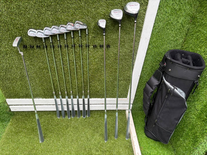 Unused and Boxed Dyna-Tech “Tech Force” Full Golf Set (5–SW) + Driver, 3 Wood, Hybrid + Bag