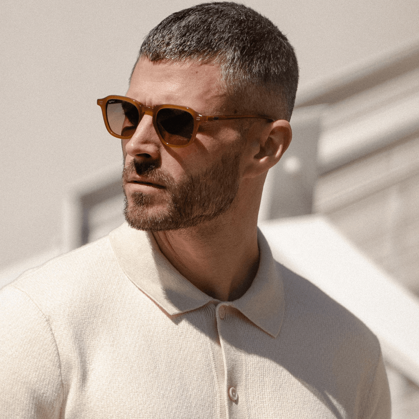 SILAS Polarized Square Sunglasses in Dune Brown by WMP Eyewear