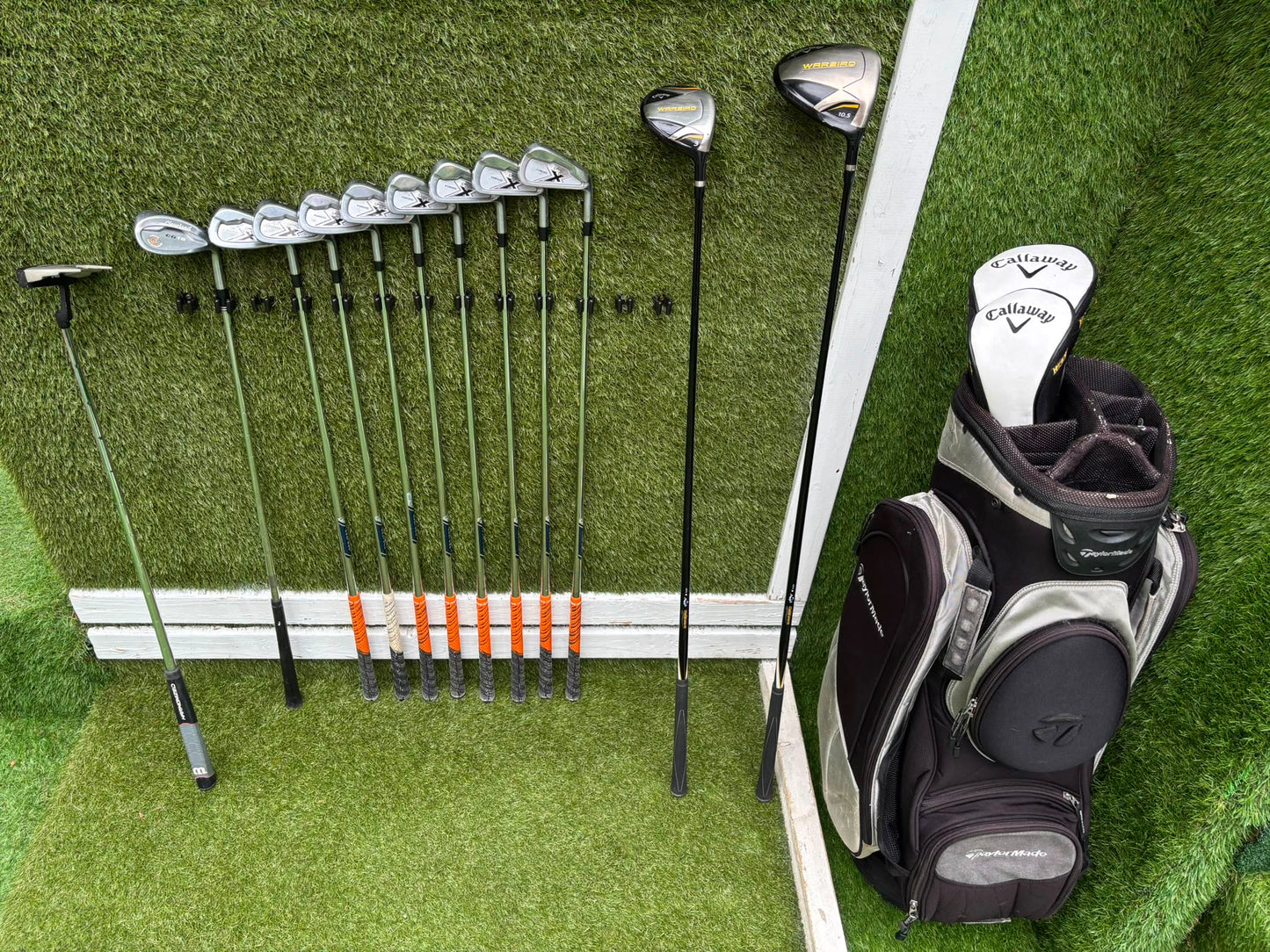 Callaway X Forged Irons, Callaway Warbird Woods, Cleveland CG16 Wedge & TaylorMade Cart Bag