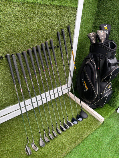 RAM Laser Hybrid Iron Set with GX7 Driver Wood, Steelhead Plus Woods & Powakaddy Bag