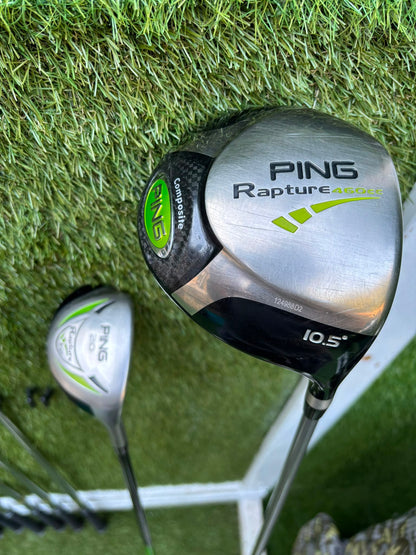 MacGregor V-Foil M565 Irons, Ping Driver, Ping Hybrid, TaylorMade Putter & Premium OUUL Camouflage Stand Bag