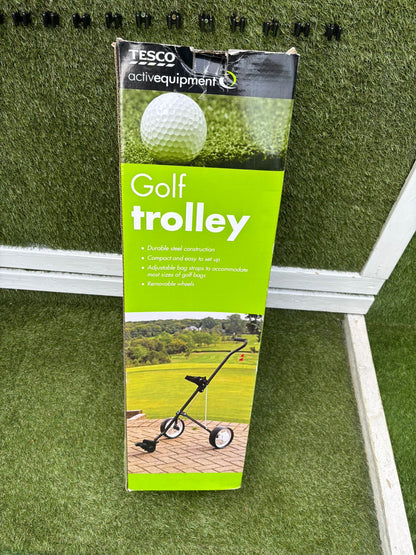 Lightweight Steel 2-Wheel Golf Push Trolley, Foldable