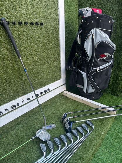 Slazenger Offset Driver + Ben Hogan Hybrids + Micuno Irons + Dunlop Putter + Trespass Bag (14 Clubs)