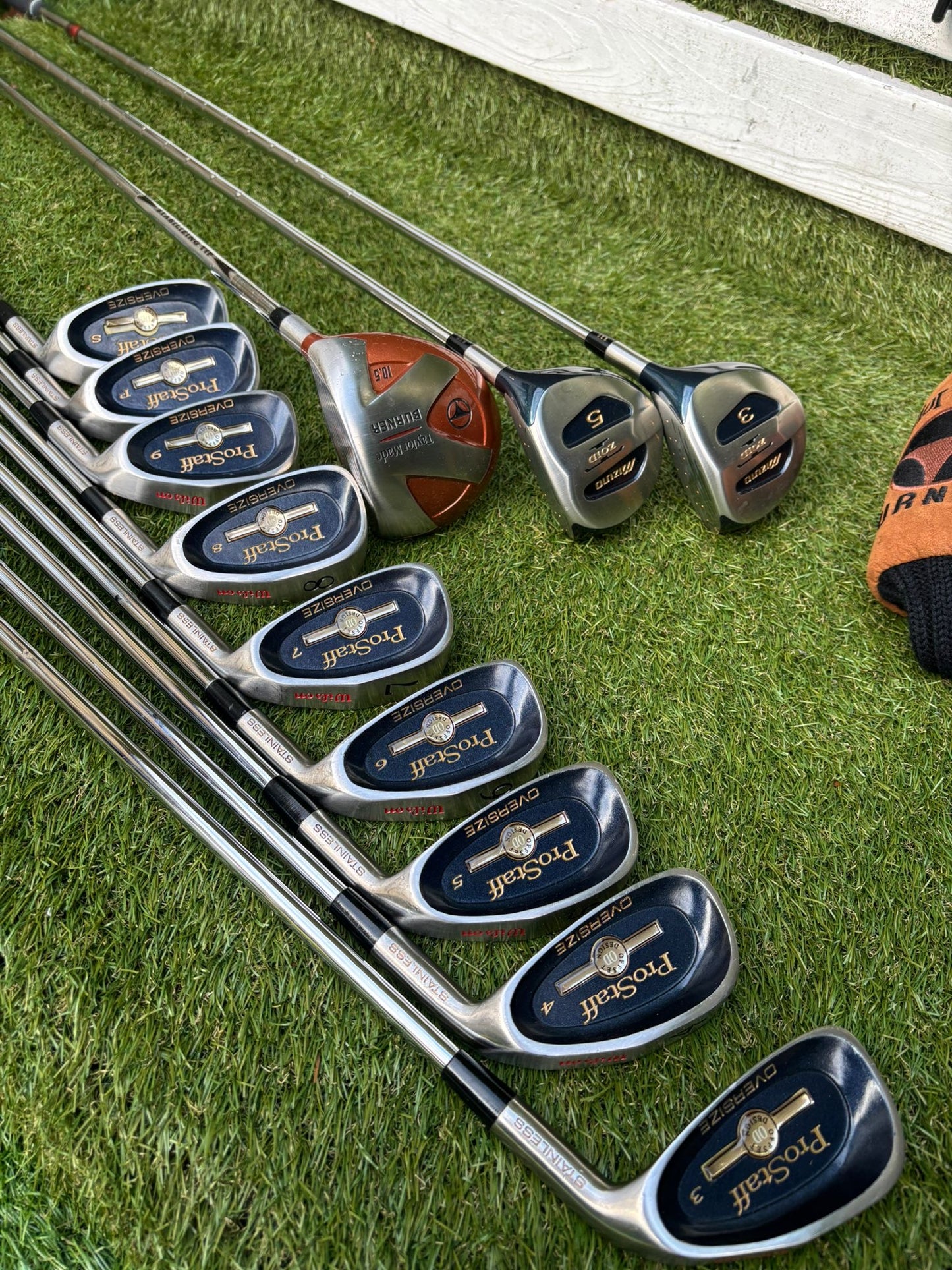 Wilson ProStaff Oversize 3–SW + New & Unused Woods + Howson Putter + Nike Bag (13-Piece Set)