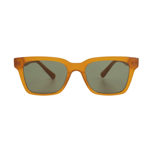 DEAN Rectangular Amber Green Sunglasses by Messy Weekend