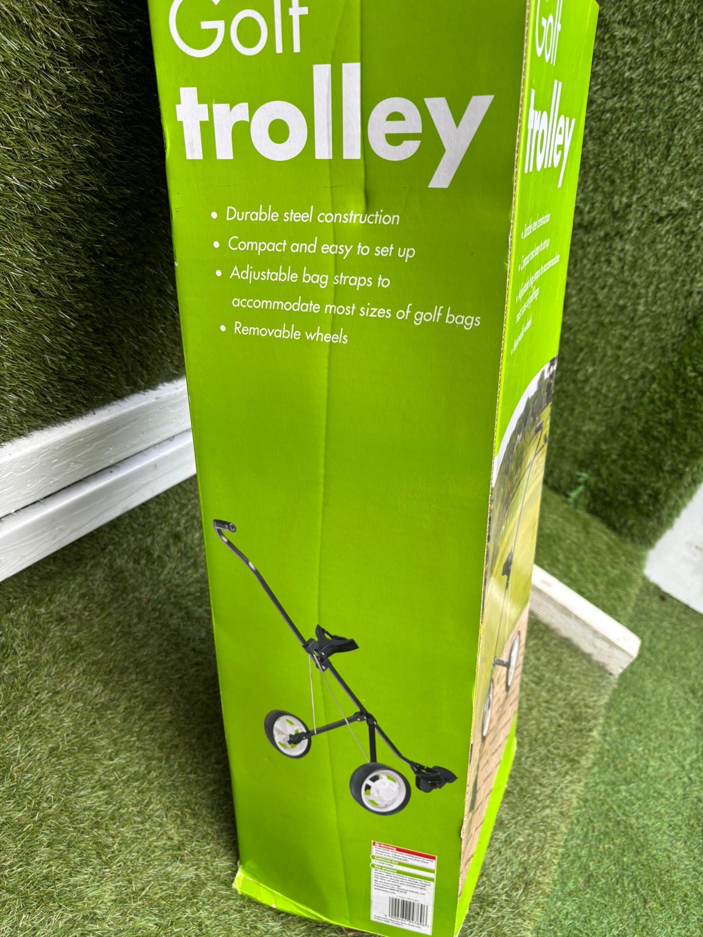 Lightweight Steel 2-Wheel Golf Push Trolley, Foldable