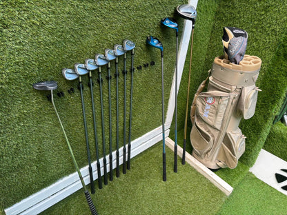 Cobra 3100 I/H Ladies Graphite Irons, Callaway Solaire Woods & RAM Force Cart Bag