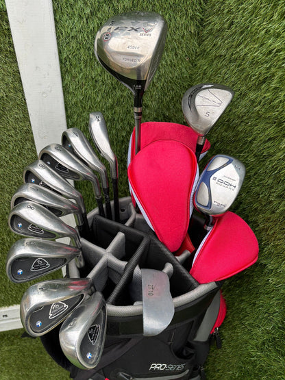 John Letters Trilogy T5 Graphite Iron Set + Woods & Motocaddy Bag