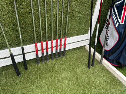 TaylorMade Tour Preferred MC Irons (4–PW) + Burner Driver, R9 Fairway, Callaway Hybrid, Ping Cadence Putter & TaylorMade Bag