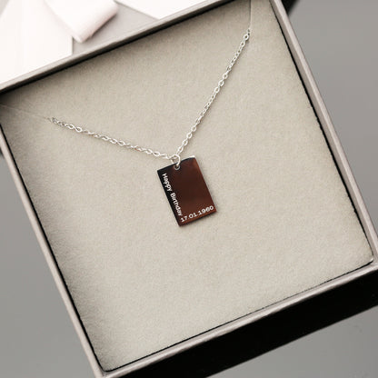 Dazzle Personalised Necklace - Modern Font Engraving