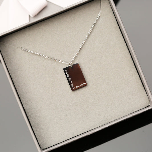 Dazzle Personalised Necklace - Modern Font Engraving