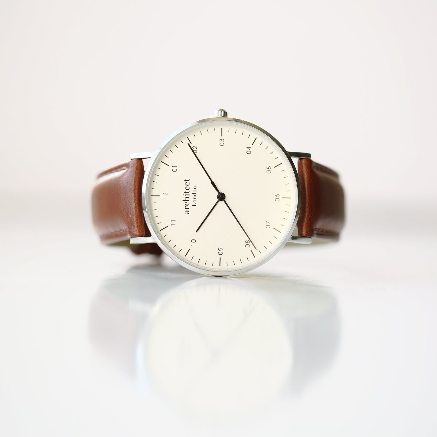 Modern Font Engraving - Men's Architect Zephyr + Walnut Strap