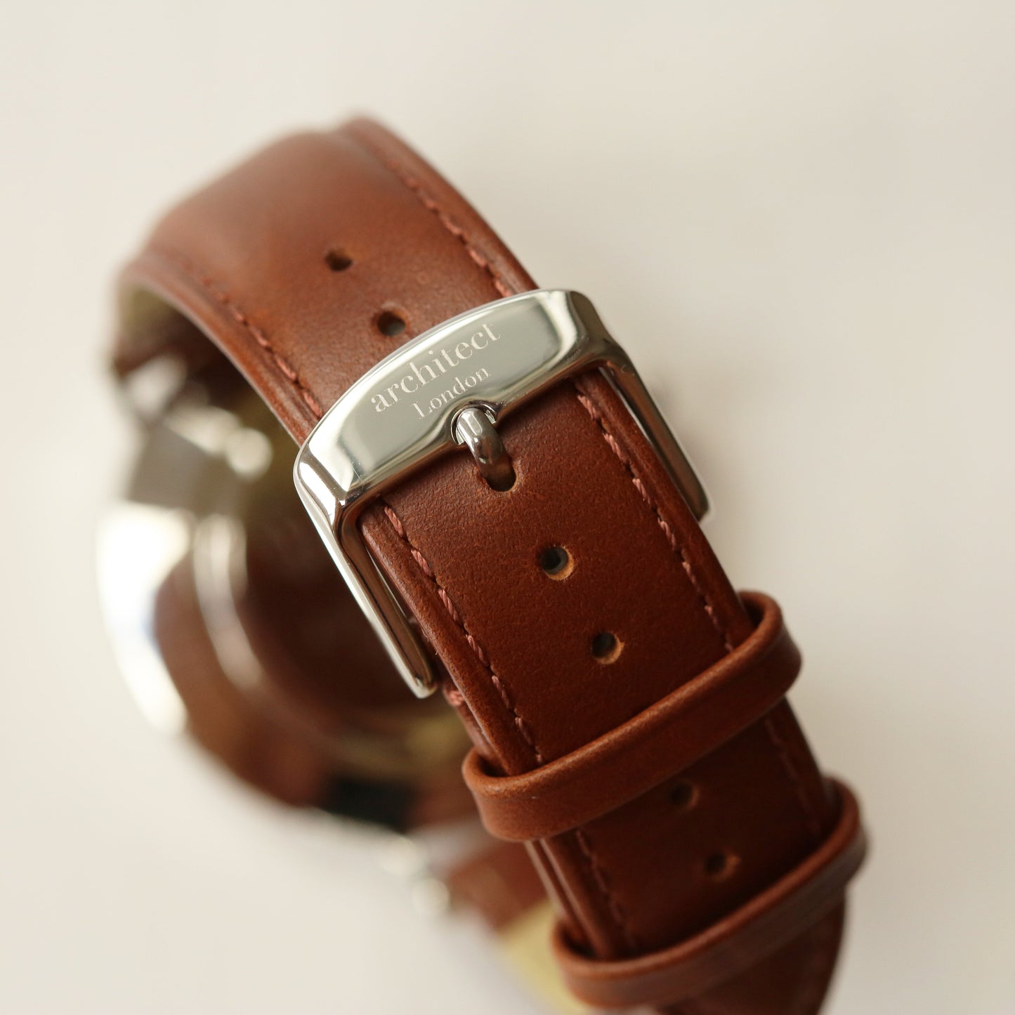 Modern Font Engraving - Men's Architect Zephyr + Walnut Strap