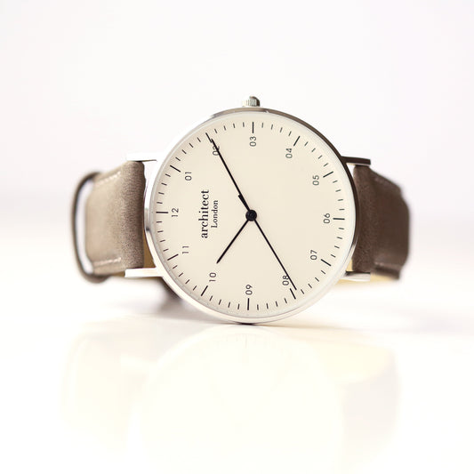 Handwriting Engraving - Men's Architect Zephyr + Urban Grey Strap