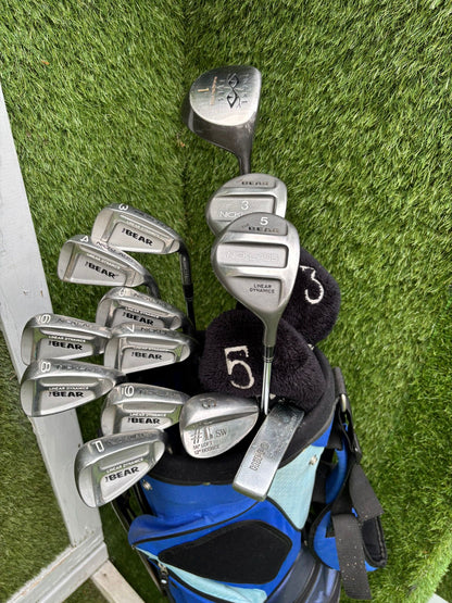 Nicklaus Linear Dynamics Golf Set with Snake Eyes Maraging Steel Driver, Matching Woods & Stand Bag