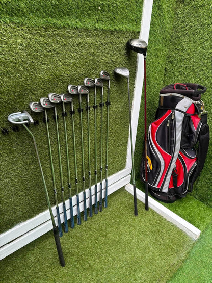 Maple Leaf Competitive Edge Irons + King Cobra Driver, 3 Wood, Zucci Putter & PowaKaddy Bag