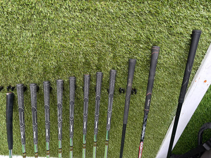 Nike Ignite Dymo² Driver, Spalding Cannon Irons (3–9, SW), TaylorMade Rescue & Rossa Putter | Callaway Stand Bag