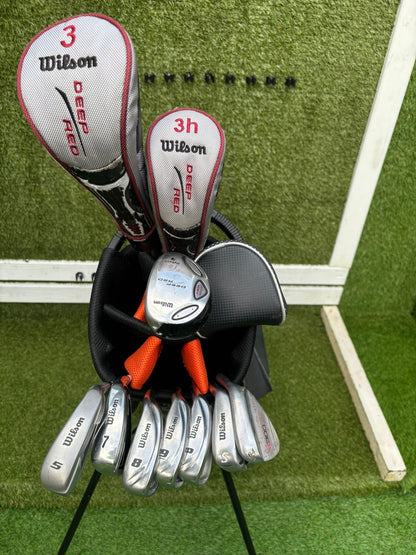 Wilson Deep Red Woods + ProStaff Irons + Cobra Stand Bag – 11 Club Golf Set