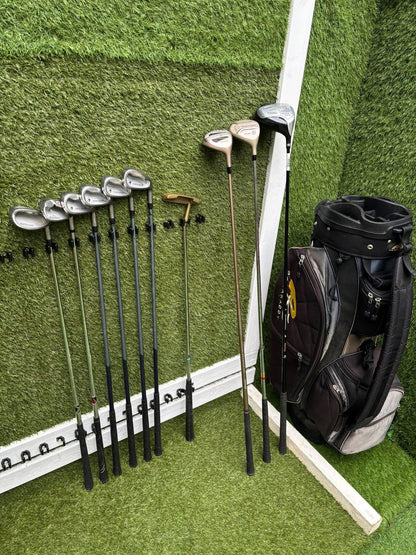 Jack Nicklaus Hybrid Irons + Dunlop / Arnold Palmer / Mizuno Woods + Golden Bear Wedge + Bag – 10 Club Set £164.00 Free Delivery
