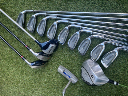 Slazenger Offset Driver + Ben Hogan Hybrids + Micuno Irons + Dunlop Putter + Trespass Bag (14 Clubs)