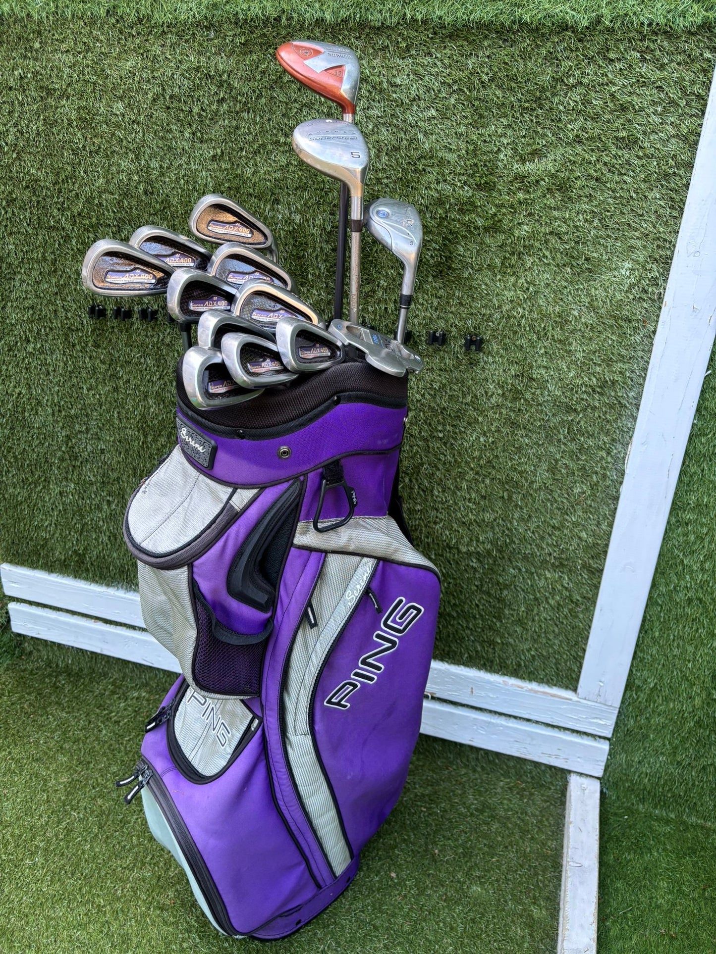 Yonex Super ADX 400 Ladies Golf Set with TaylorMade Burner Woods & PING Bag