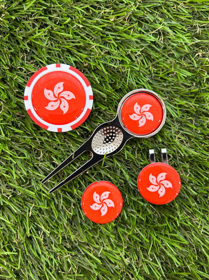 Flags of the World Traditional Pitchfork including 3 Flag markers and poker chip