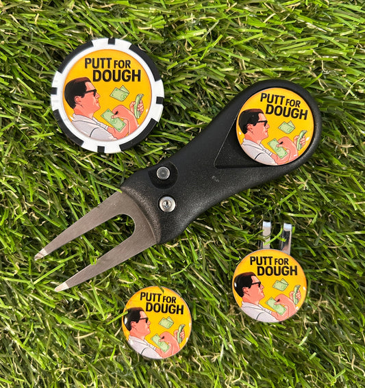 Golf plastic Pitchfork Magnetic Hat Clip With 3 Putt for Dough Markers And Poker chip