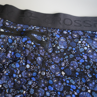 IKON Men's 3" Trunks - Skulls and Hearts Blues