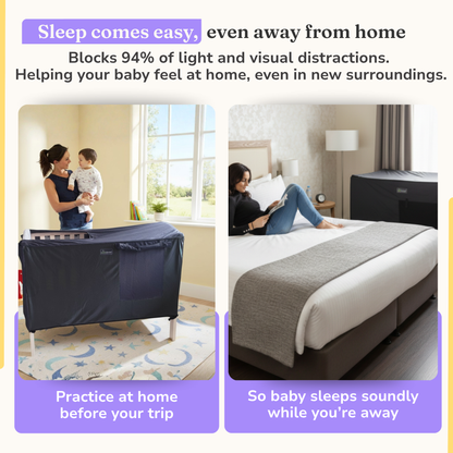 SnoozeShade for Cots: blackout sleep shade for cots (120 x 60 cm mattress)