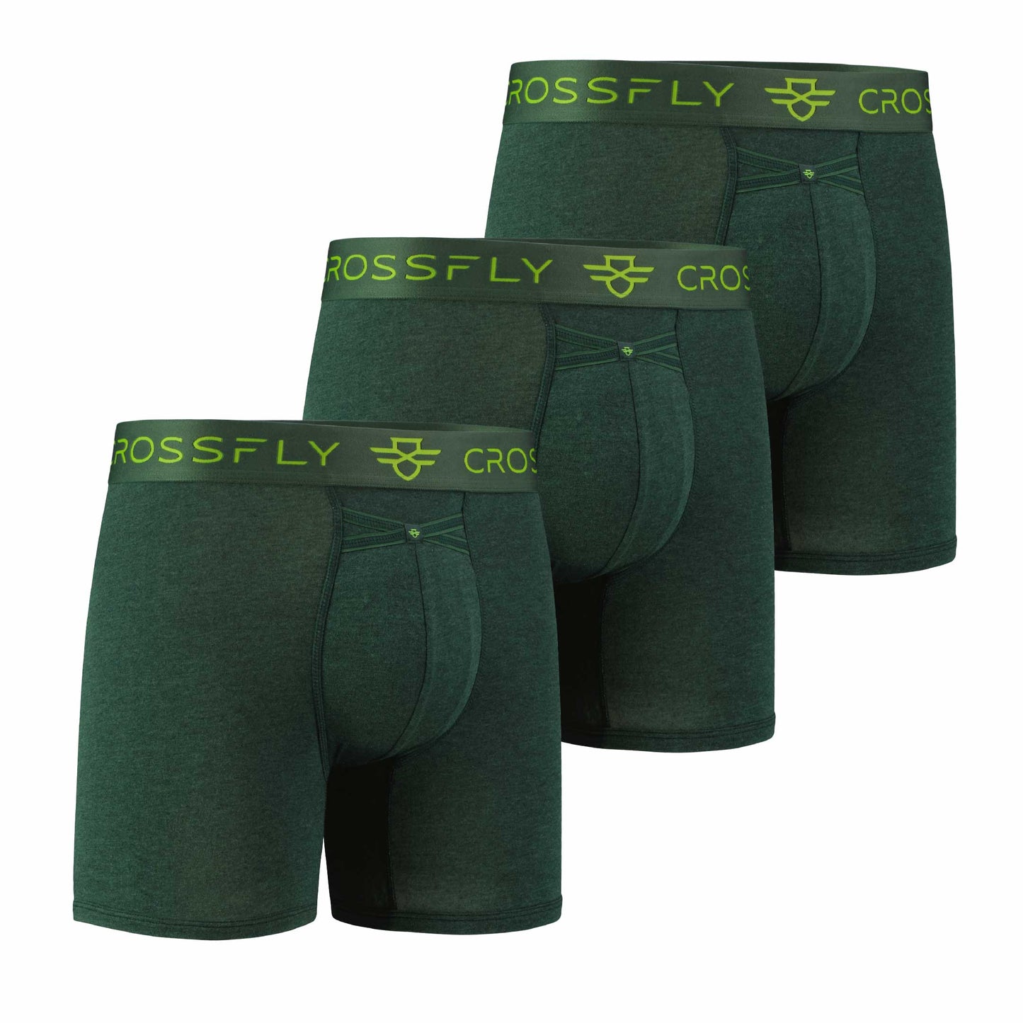 3-Pack: IKON Men's 6" Boxers - Green Marle
