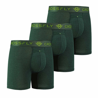 3-Pack: IKON Men's 6" Boxers - Green Marle