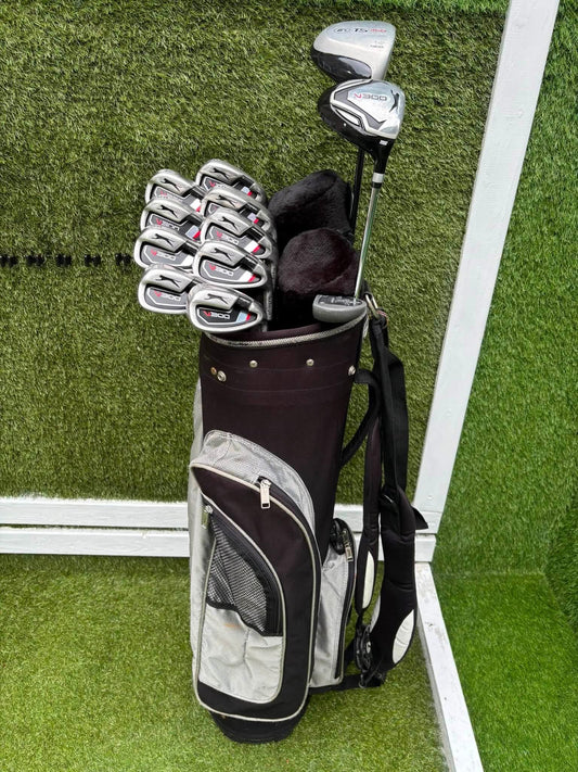 Slazenger V300 3–SW Complete Golf Set – Mitsubishi Driver, V300 3 Wood, RAM Zebra Putter & Slazenger Bag