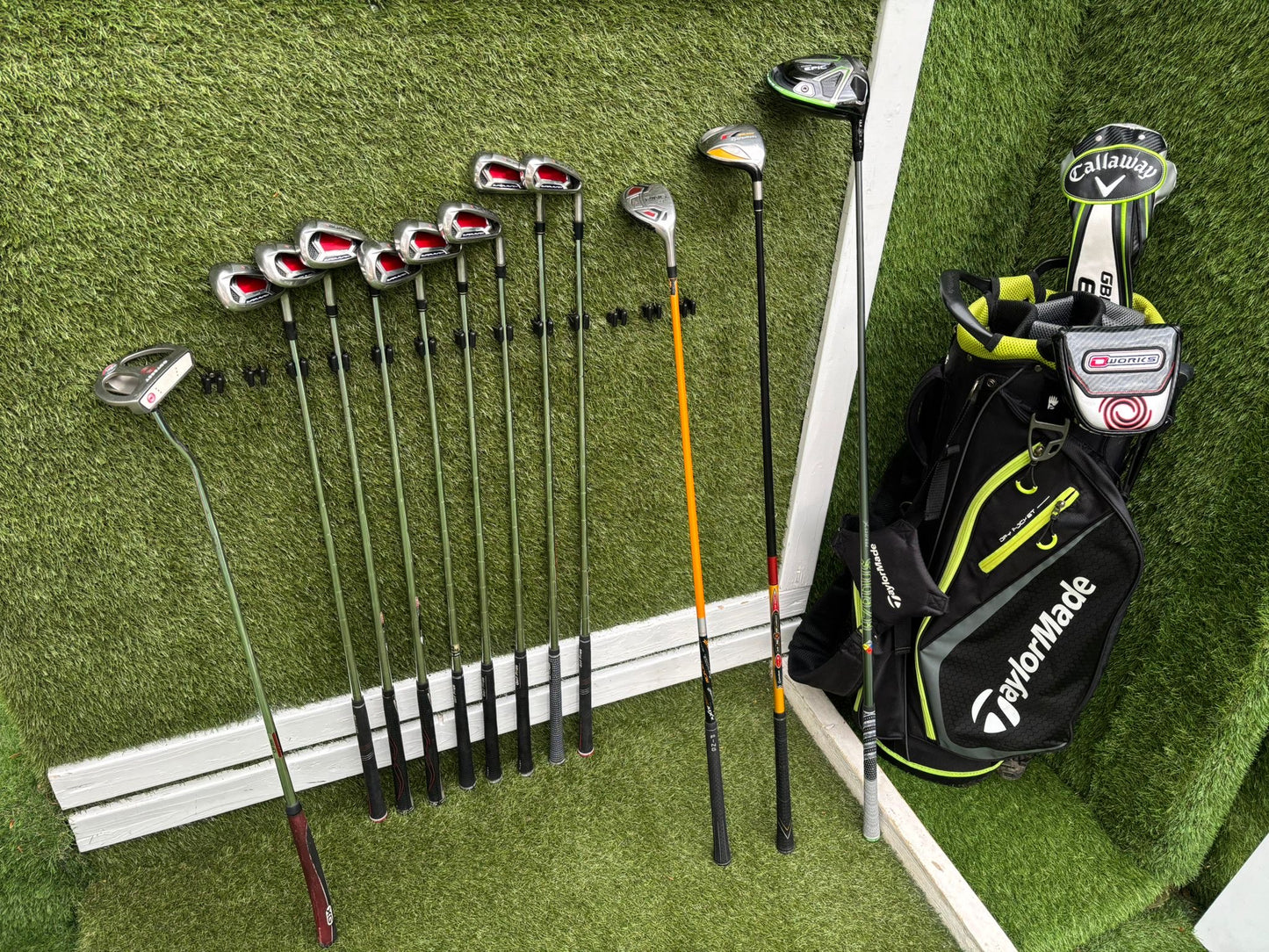 Callaway GBB Epic Adjustable Driver + TaylorMade Burner Irons (4–SW) + Ping i15 Hybrid + r7 Draw 5 Wood + Odyssey Marxman Putter