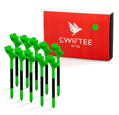 SWIFTEE 10 pack of Green Premium 10 Degree  83mm Golf Tees